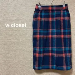 561【w closet】チェック　スカート　かわいい　カラフル【F】ネイビーのサムネイル