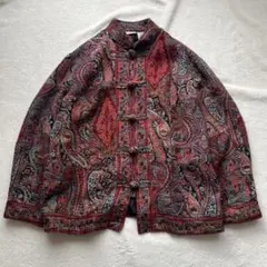 90s WHITE STAG ゴブラン チャイナジャケット　赤 M