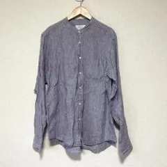 グリーンレーベルリラクシング コルトレイクリネン バンドカラー　長袖シャツ