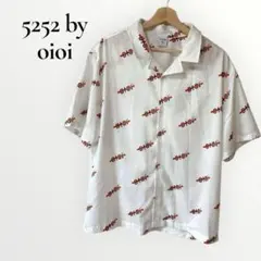 5252 by oioi 半袖開襟シャツ ロゴ フリーサイズ ホワイト シンプル