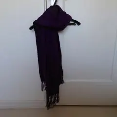 デザイン 紫色 ストール フリンジ付き　マフラー
