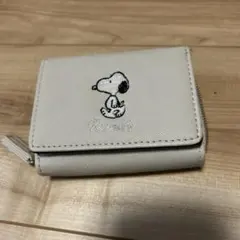 Peanuts スヌーピー 三つ折り財布 ベージュ美品のサムネイル
