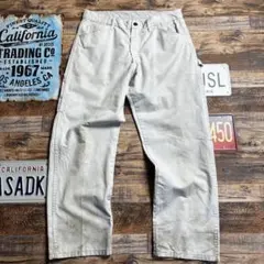 Dickies ペインターパンツ ホワイト L相当 ワークパンツ 古着　L相当