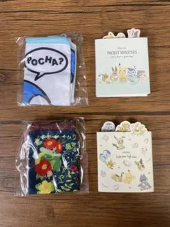 ポケモン ポーチコレクション3 メモ帳　4点セット　ポッチャマ　ピカチュウ