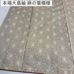 本場大島紬 麻の葉模様 横双 正絹 AK-8438