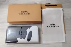 新品 COACH コーチ ラウンドファスナー財布 ミッキーマウス 横顔タイプ