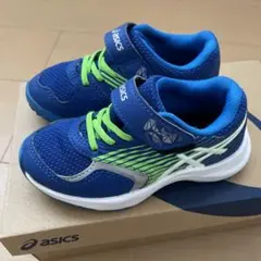 asics キッズスニーカー 青/緑