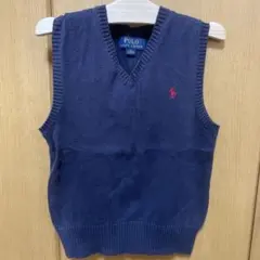 Polo Ralph Lauren ネイビー Vネックベスト 120/60
