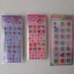 【正規品】パワーパフガールズ タイル・おはじきシール3枚セット