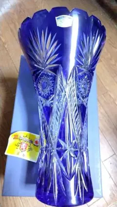 チェコ製 ボヘミア カメイガラス 手作り クリスタル ドナウ 赤色被せ