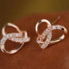 ピアス k18コーティング ローズゴールド ダイヤモンド cz アレルギー対応