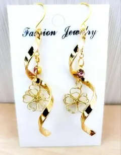 227# ピアス ハンドメイド フラワー レジン 桜 夏ピアス 春ピアス