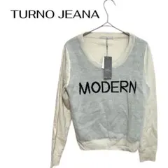 B0401新品6200円TURNO JEANA長袖ウールニットセーター　カジ