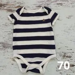 ベビーギャップ　gap ロンパース　半袖　ボーダー　ネイビー　70 男の子