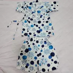 青系水玉模様 甚平 95cm