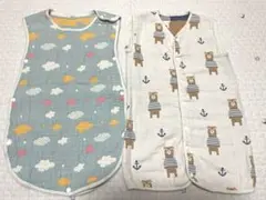 ベビー 6重ガーゼスリーパー 2枚セット 80〜100 サロペット