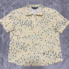 美品 Munsingwear マンシングウェア 半袖 ハーフジップシャツ 総柄