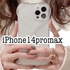 iPhone14promaxケース　ゆるかわハートケース　クリア　透明