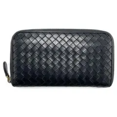 【美品】ボッテガヴェネタ イントレチャート ラウンドジップウォレット No226