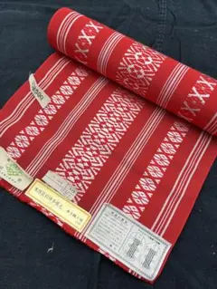 赤　本場筑前博多織　紗　夏帯　単帯