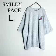 スマイリーフェイス 半袖スウェット L 灰 チェリー 刺繍 バックロゴのサムネイル