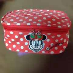 レトロ　ディズニーランドグッズ　ミニーマウス ポーチ 赤