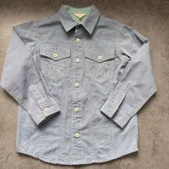 ライトブルー 長袖シャツ デニム風