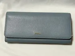 FURLA BABYLON バビロン 二つ折り 長財布 レザー ライトブルー