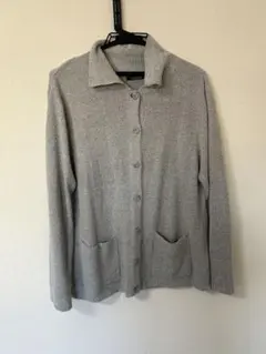 メンズ　グレー　カーディガン　Mサイズ　ジャケット　トップス　無地　シンプル