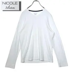 NICOLE Selection ニコル Vネック 長袖カットソー 白 48のサムネイル