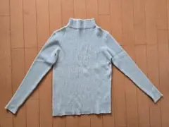 リブ編みタートルネックセーター L