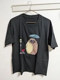 ⚀ となりのトトロ パロディ Tシャツ 黒 アニメ風 キャラT 半袖