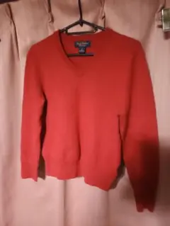 BLOOKS BROTHERSブルックスブラザーズ赤のVネックウールニット