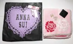 購*読様 未使用品　ANNA SUI バラ刺繍 タオルハンカチ