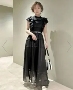 LILY BROWN×MARY QUANT ロゴベルト付きシアーワンピース