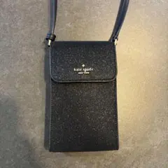 kate spade スマホショルダー　グリッター　ブラック
