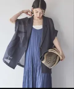 DOUX ARCHIVES メッシュフレンチスリーブジャケット　チャコールグレーのサムネイル
