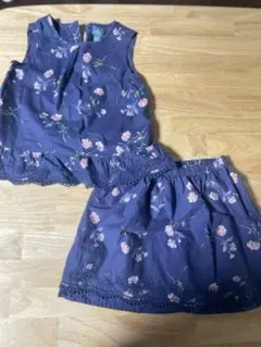 花柄ネイビーセットアップ