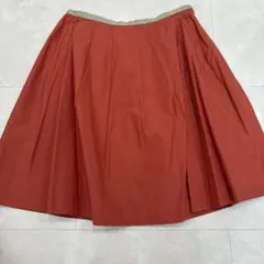 ユナイテッドアローズ　オレンジ プリーツスカート 膝上