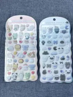 コットンパフィーシール　動物　2点
