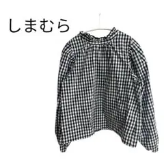 しまむら Lutique ギンガムチェック長袖シャツ ブラウス ブラック 春夏