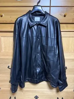 JUNRED フェイクレザーシャツジャケット