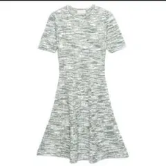 eimy istoire ハーフスリーブフレアーツイードニットワンピース