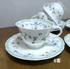 新品 ニッコーファインボーンチャイナおしゃれカップソーサー6客セット 