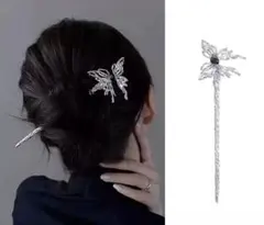 簪　蝶々　黒蝶　ヘアアクセサリー