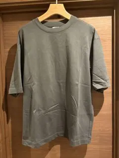 ユニクロU エアリズムコットンオーバーサイズTシャツ 5分袖ダークグレーLサイズ