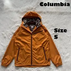 Columbia✨マウンテンパーカー オレンジ　メッシュ裏地カモフラ柄　S