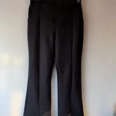 フロントスリットパンツ　ブラック　L