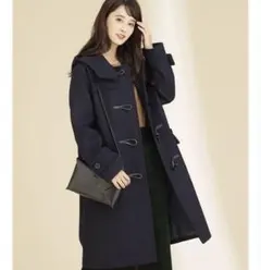 nano universe ネイビー ダッフルコート　上質メルトンダッフルコート