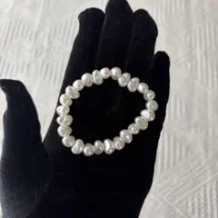 ホワイトパールオーバル風　ブレスレット